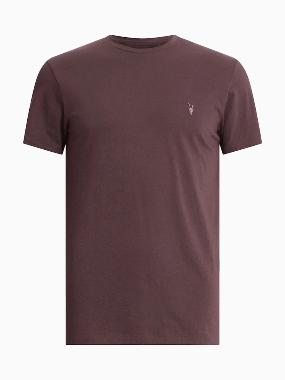 AllSaints Race Tonic Cree Short Sleeve Shirt Dark Maroon Medium